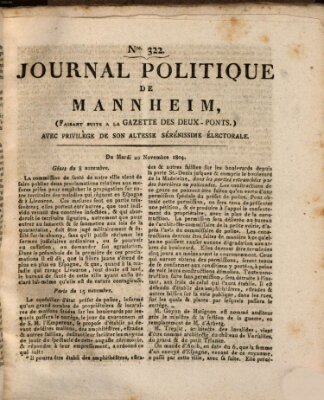 Journal politique de Mannheim (Gazette des Deux-Ponts) Dienstag 20. November 1804