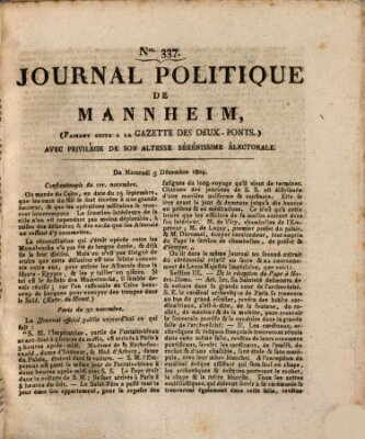 Journal politique de Mannheim (Gazette des Deux-Ponts) Mittwoch 5. Dezember 1804