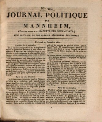 Journal politique de Mannheim (Gazette des Deux-Ponts) Montag 17. Dezember 1804