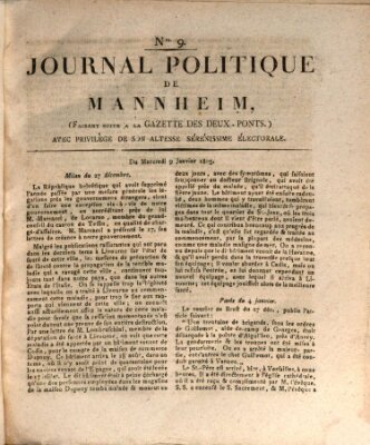 Journal politique de Mannheim (Gazette des Deux-Ponts) Mittwoch 9. Januar 1805