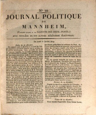 Journal politique de Mannheim (Gazette des Deux-Ponts) Donnerstag 10. Januar 1805