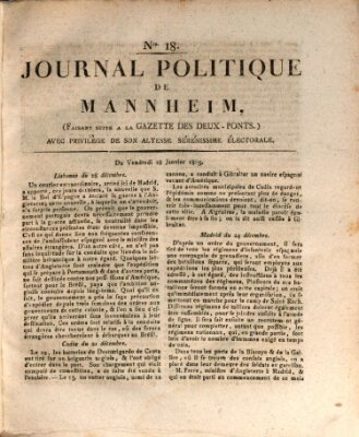 Journal politique de Mannheim (Gazette des Deux-Ponts) Freitag 18. Januar 1805