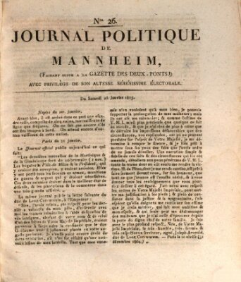 Journal politique de Mannheim (Gazette des Deux-Ponts) Samstag 26. Januar 1805