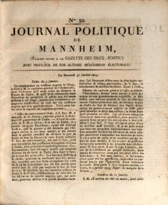 Journal politique de Mannheim (Gazette des Deux-Ponts) Mittwoch 30. Januar 1805