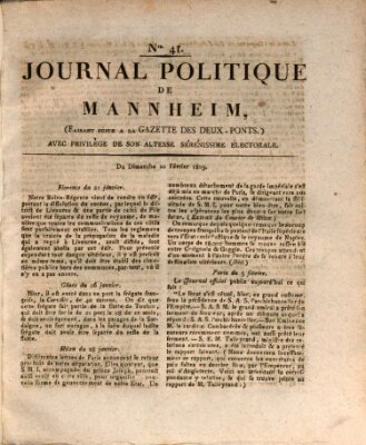 Journal politique de Mannheim (Gazette des Deux-Ponts) Sonntag 10. Februar 1805