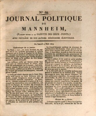 Journal politique de Mannheim (Gazette des Deux-Ponts) Samstag 9. März 1805