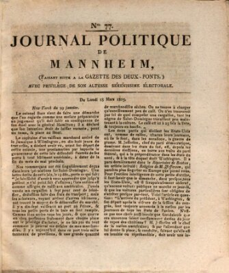 Journal politique de Mannheim (Gazette des Deux-Ponts) Montag 18. März 1805