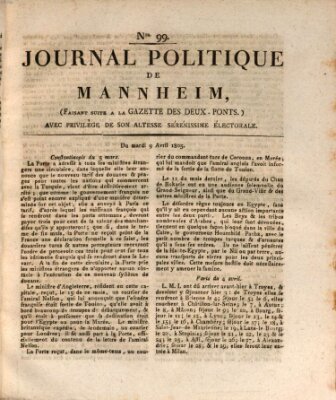 Journal politique de Mannheim (Gazette des Deux-Ponts) Dienstag 9. April 1805