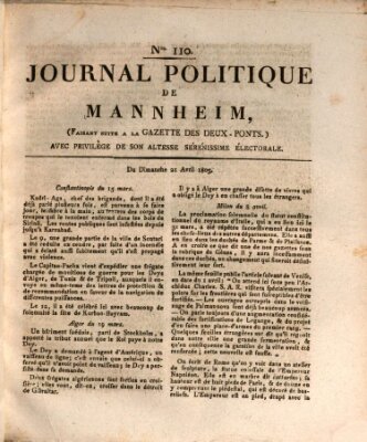 Journal politique de Mannheim (Gazette des Deux-Ponts) Sonntag 21. April 1805