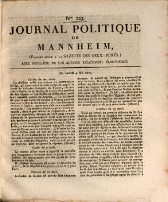 Journal politique de Mannheim (Gazette des Deux-Ponts) Samstag 4. Mai 1805