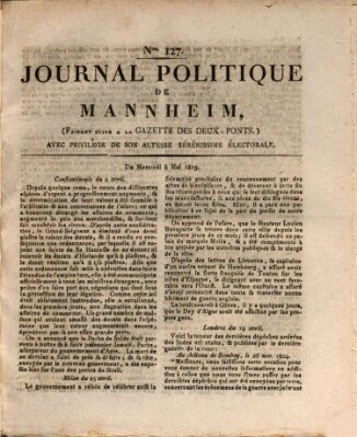 Journal politique de Mannheim (Gazette des Deux-Ponts) Mittwoch 8. Mai 1805