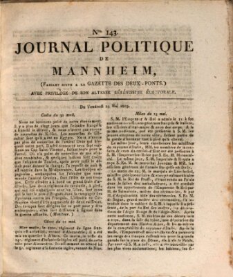 Journal politique de Mannheim (Gazette des Deux-Ponts) Freitag 24. Mai 1805