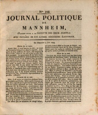 Journal politique de Mannheim (Gazette des Deux-Ponts) Sonntag 9. Juni 1805