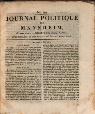 Journal politique de Mannheim (Gazette des Deux-Ponts) Montag 10. Juni 1805