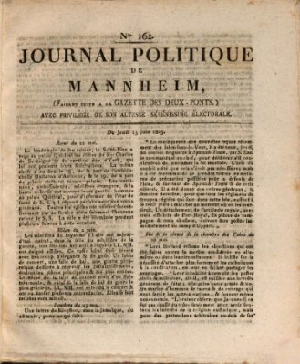 Journal politique de Mannheim (Gazette des Deux-Ponts) Donnerstag 13. Juni 1805