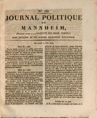 Journal politique de Mannheim (Gazette des Deux-Ponts) Montag 17. Juni 1805