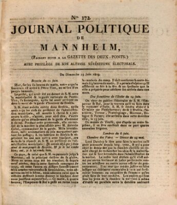 Journal politique de Mannheim (Gazette des Deux-Ponts) Sonntag 23. Juni 1805