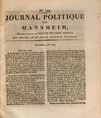 Journal politique de Mannheim (Gazette des Deux-Ponts) Montag 24. Juni 1805