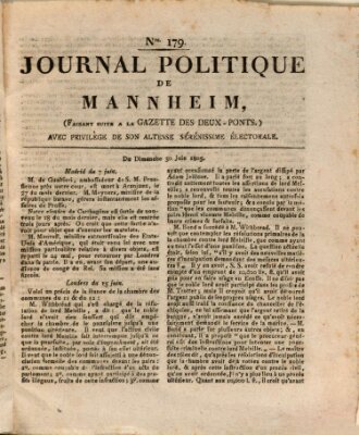 Journal politique de Mannheim (Gazette des Deux-Ponts) Sonntag 30. Juni 1805