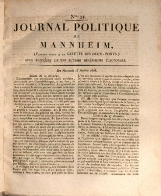 Journal politique de Mannheim (Gazette des Deux-Ponts) Mittwoch 15. Januar 1806