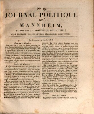 Journal politique de Mannheim (Gazette des Deux-Ponts) Sonntag 19. Januar 1806