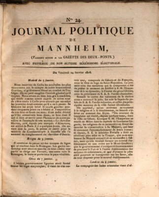 Journal politique de Mannheim (Gazette des Deux-Ponts) Freitag 24. Januar 1806