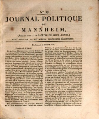 Journal politique de Mannheim (Gazette des Deux-Ponts) Samstag 25. Januar 1806