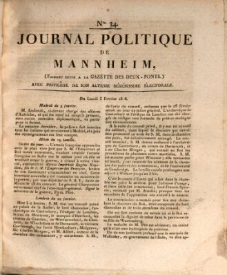 Journal politique de Mannheim (Gazette des Deux-Ponts) Montag 3. Februar 1806