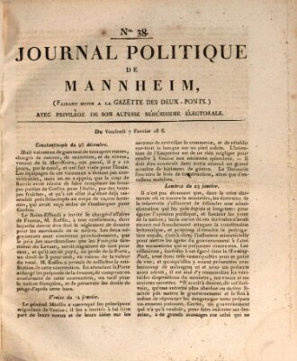 Journal politique de Mannheim (Gazette des Deux-Ponts) Freitag 7. Februar 1806