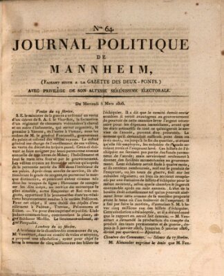 Journal politique de Mannheim (Gazette des Deux-Ponts) Mittwoch 5. März 1806