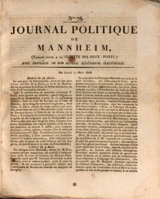 Journal politique de Mannheim (Gazette des Deux-Ponts) Montag 17. März 1806