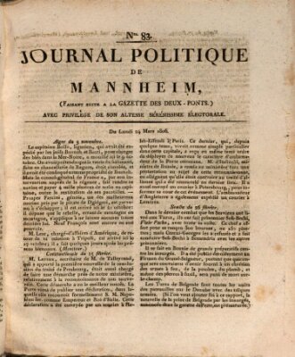 Journal politique de Mannheim (Gazette des Deux-Ponts) Montag 24. März 1806