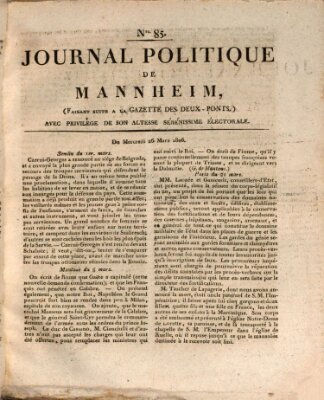 Journal politique de Mannheim (Gazette des Deux-Ponts) Mittwoch 26. März 1806