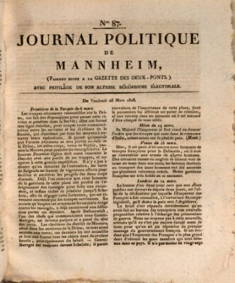 Journal politique de Mannheim (Gazette des Deux-Ponts) Freitag 28. März 1806