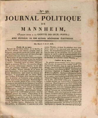 Journal politique de Mannheim (Gazette des Deux-Ponts) Dienstag 8. April 1806