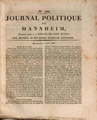 Journal politique de Mannheim (Gazette des Deux-Ponts) Freitag 11. April 1806