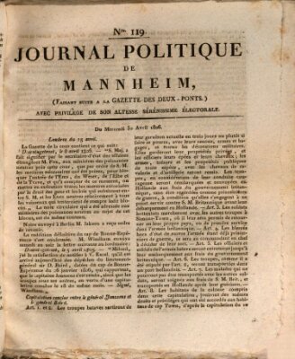 Journal politique de Mannheim (Gazette des Deux-Ponts) Mittwoch 30. April 1806