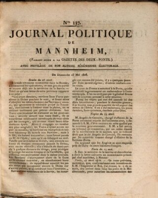 Journal politique de Mannheim (Gazette des Deux-Ponts) Sonntag 18. Mai 1806