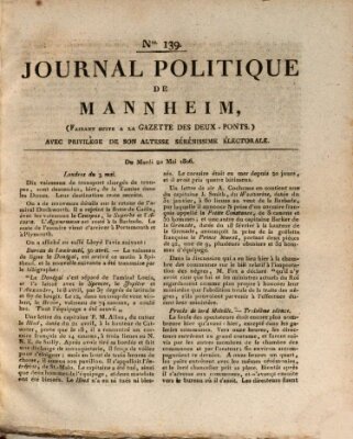 Journal politique de Mannheim (Gazette des Deux-Ponts) Dienstag 20. Mai 1806