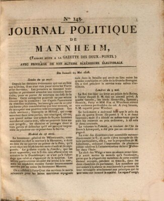 Journal politique de Mannheim (Gazette des Deux-Ponts) Samstag 24. Mai 1806