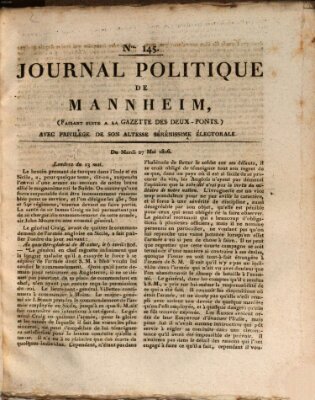 Journal politique de Mannheim (Gazette des Deux-Ponts) Dienstag 27. Mai 1806