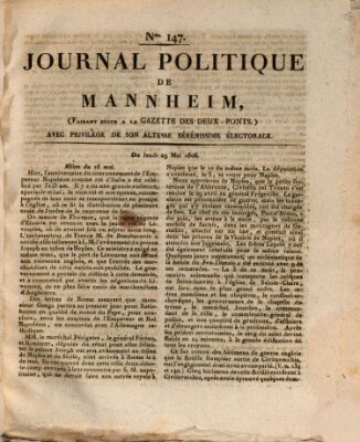 Journal politique de Mannheim (Gazette des Deux-Ponts) Donnerstag 29. Mai 1806