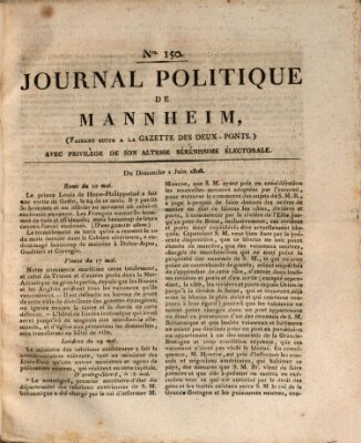 Journal politique de Mannheim (Gazette des Deux-Ponts) Sonntag 1. Juni 1806