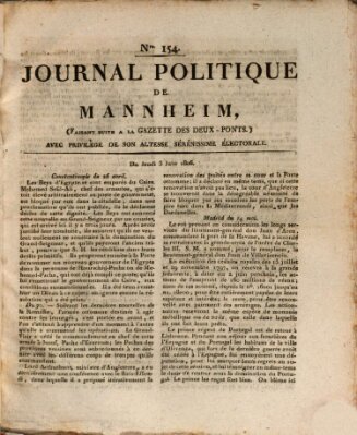 Journal politique de Mannheim (Gazette des Deux-Ponts) Donnerstag 5. Juni 1806