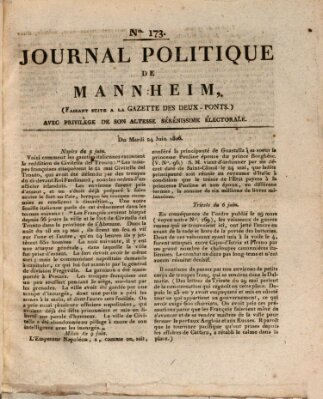 Journal politique de Mannheim (Gazette des Deux-Ponts) Dienstag 24. Juni 1806