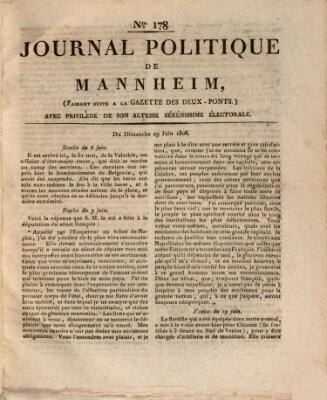 Journal politique de Mannheim (Gazette des Deux-Ponts) Sonntag 29. Juni 1806