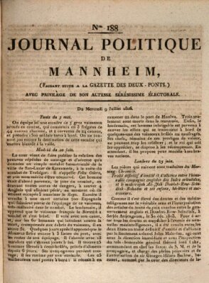 Journal politique de Mannheim (Gazette des Deux-Ponts) Mittwoch 9. Juli 1806