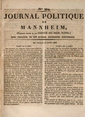 Journal politique de Mannheim (Gazette des Deux-Ponts) Freitag 25. Juli 1806