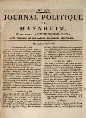 Journal politique de Mannheim (Gazette des Deux-Ponts) Montag 28. Juli 1806