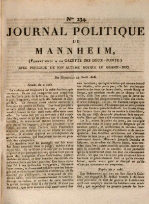 Journal politique de Mannheim (Gazette des Deux-Ponts) Sonntag 24. August 1806